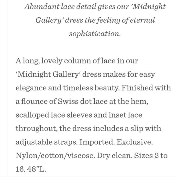 Sundance Midnight Gallery Lace Dress Size 4 NWT - Picture 8 of 8